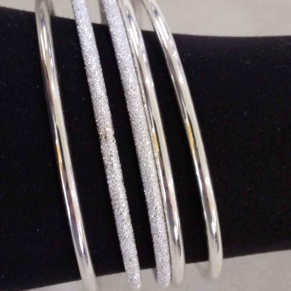 Silver tone bangle bracelet